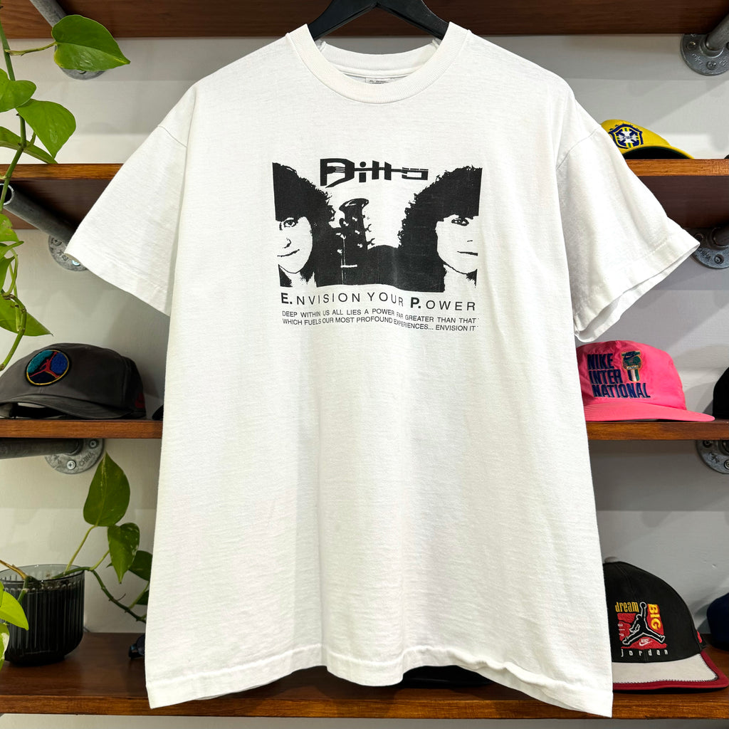 1990'S DITTO "E.NVISION YOUR P.OWER" GRAPHIC TEE - L