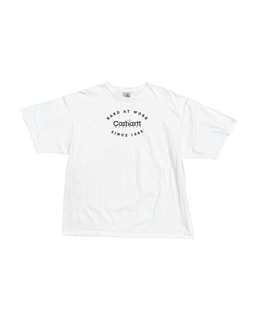 1990'S CARHARTT "HARD AT WORK" GRAPHIC TEE - XL