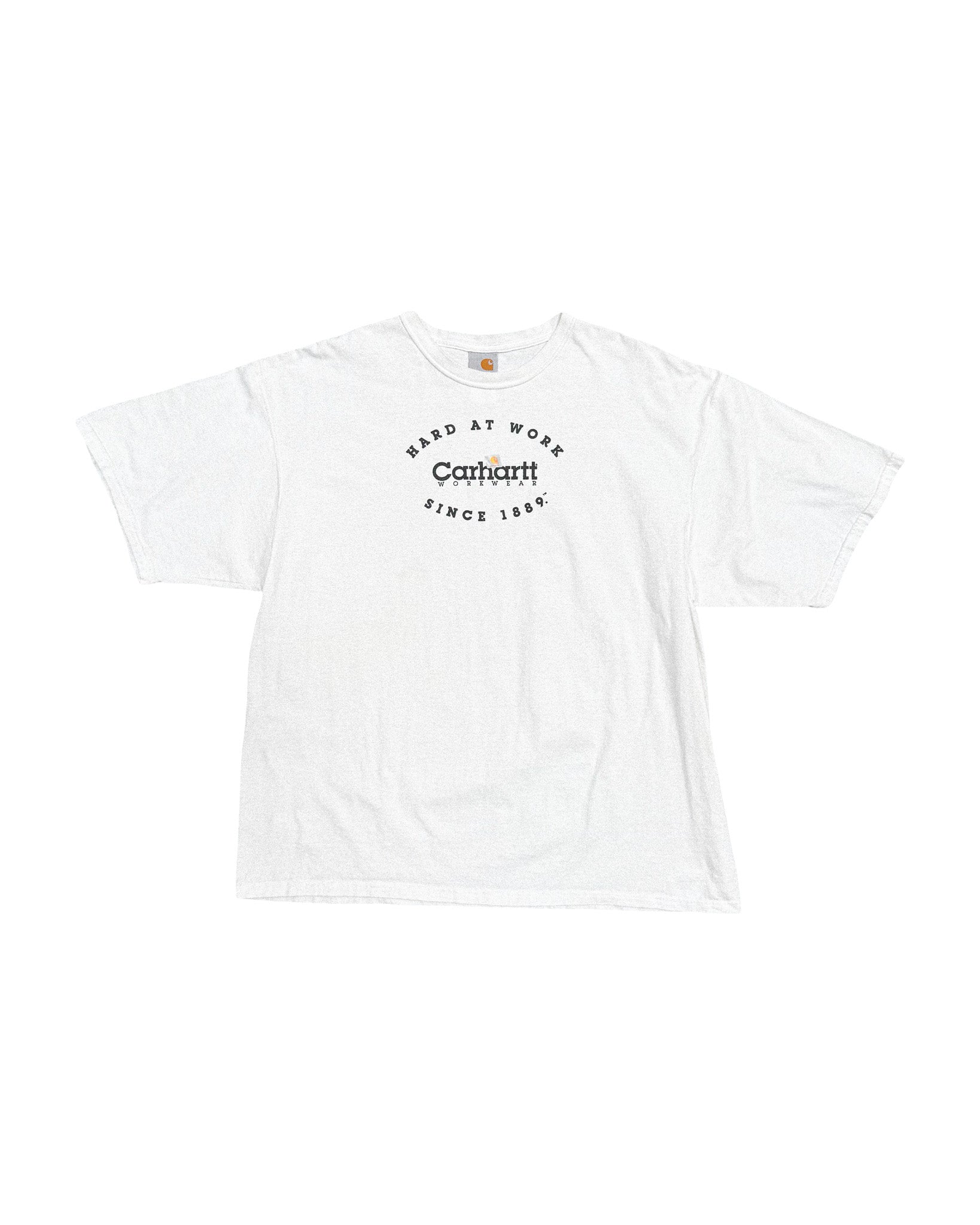 1990'S CARHARTT "HARD AT WORK" GRAPHIC TEE - XL