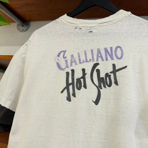 1990'S GALLIANO "ITALIANS LOVE TO STIR THINGS UP" GRAPHIC TEE - M/L