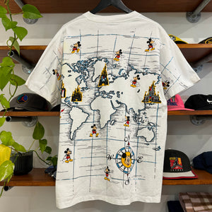 1990'S MICKEY MOUSE A.O.P GRAPHIC TEE - L