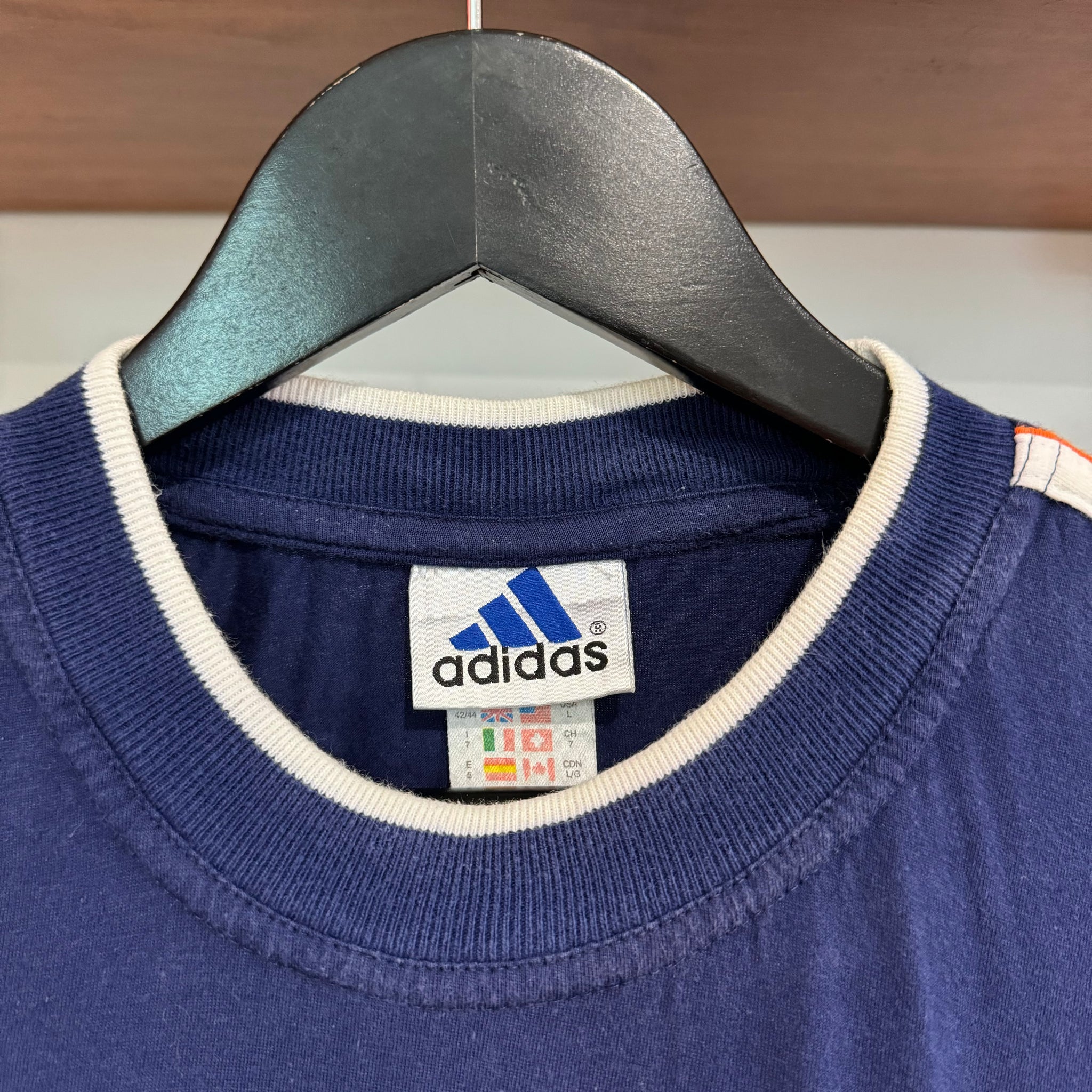 2000'S ADIDAS LOGO TWO-TONE TEE - L