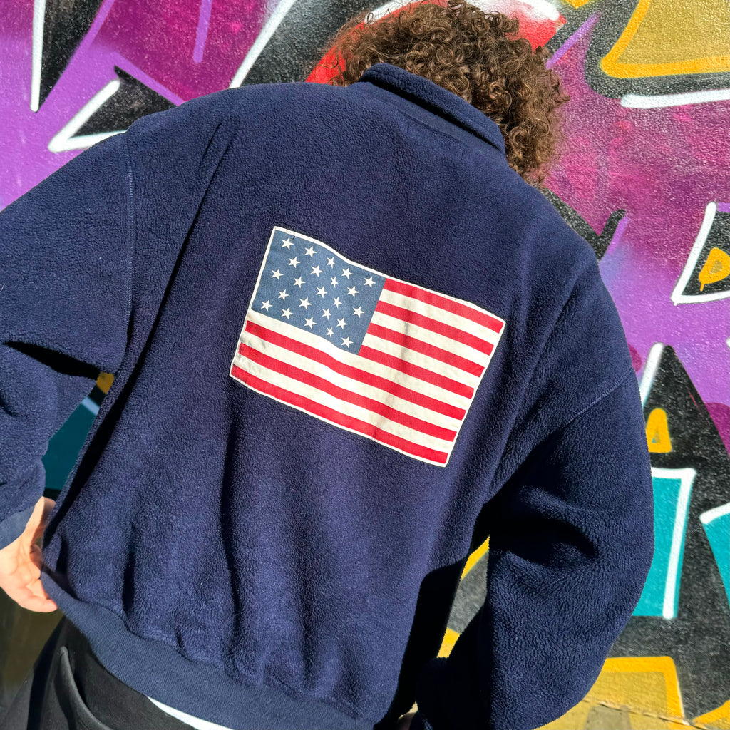 1990'S RALPH LAUREN POLO SPORT 1/4 ZIP FLEECE  - XL