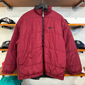1990'S NIKE SWOOSH REVERSIBLE PUFFER JACKET - XL