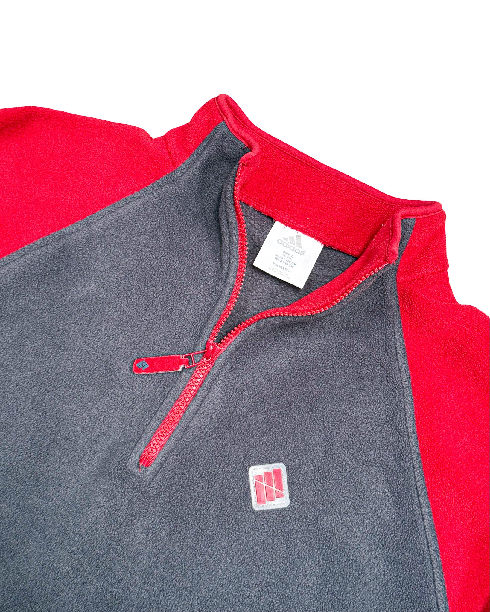 2000'S ADIDAS TWO-TONE 1/4 ZIP FLEECE - XXL