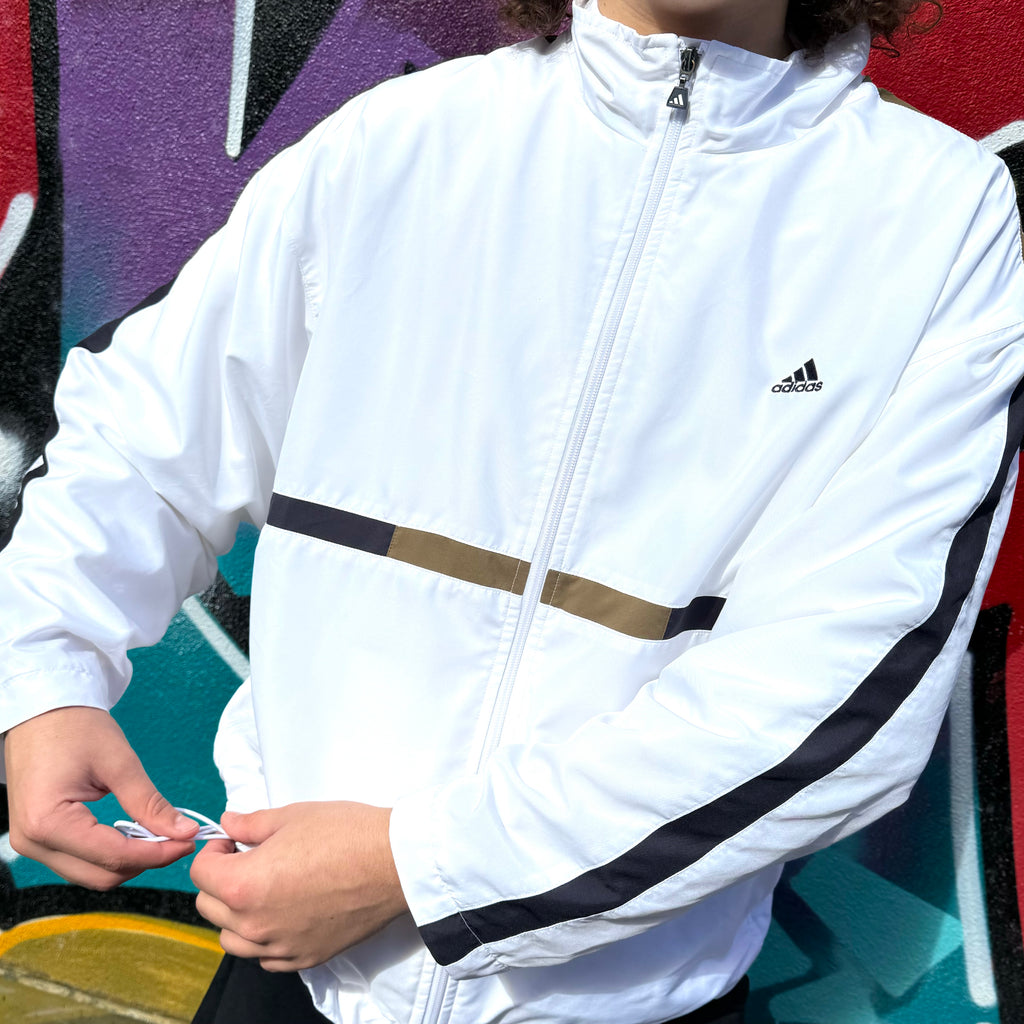 2000'S ADIDAS LOGO STRIPED JACKET - L