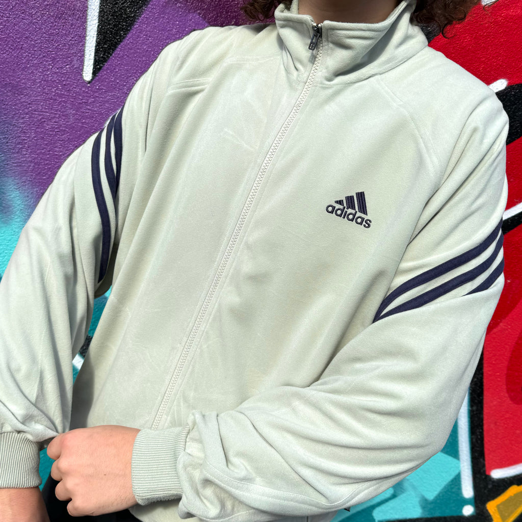 2000 ADIDAS 3-STRIPE VELOUR JACKET - L