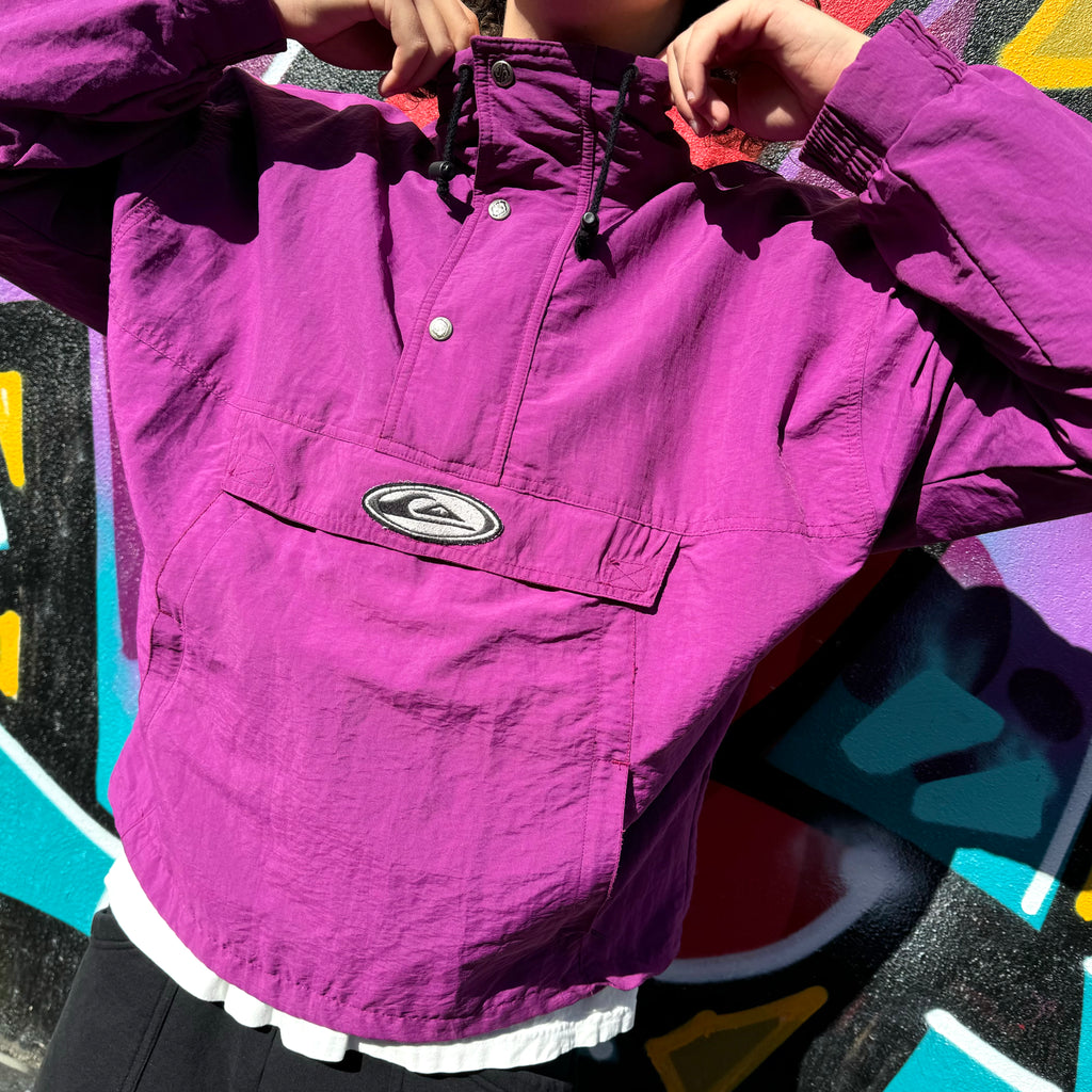 1990'S QUIKSILVER LOGO 1/4 ZIP JACKET - L