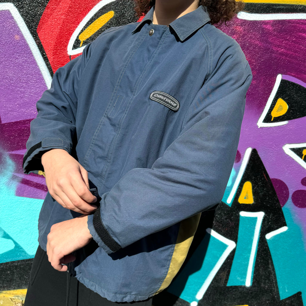 1990'S QUIKSILVER PANELS PUFFER JACKET - XL