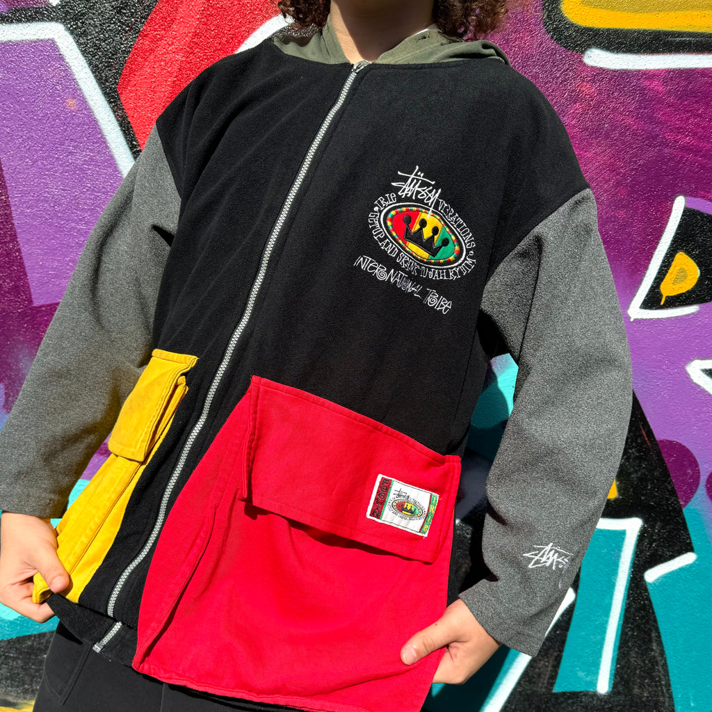 1990'S STUSSY INTERNATIONAL TRIBE FLEECE JACKET - L
