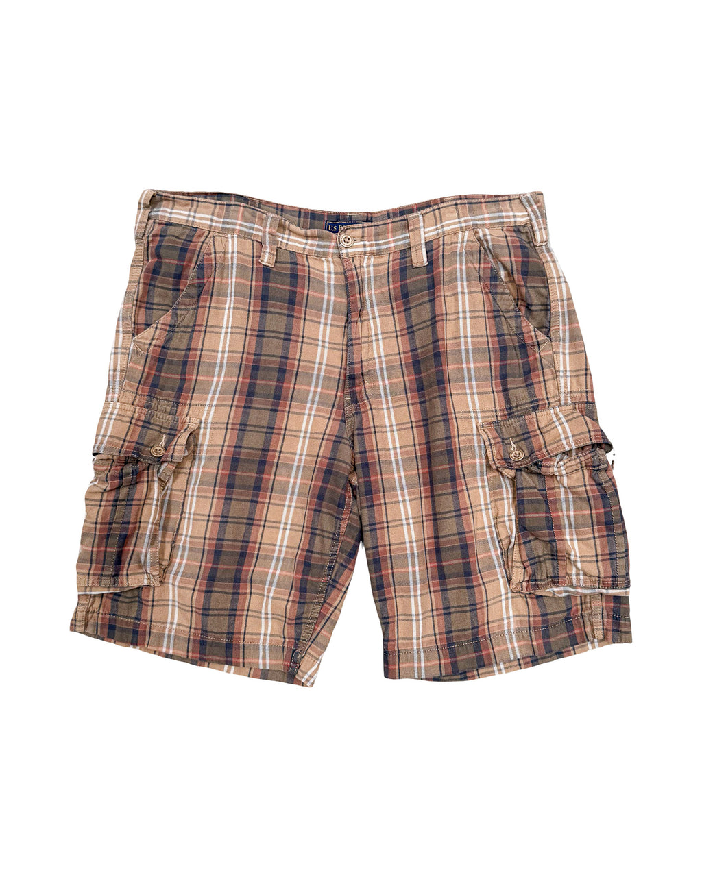 2000'S U.S POLO ASSN PLAID CARGO SHORTS - 38