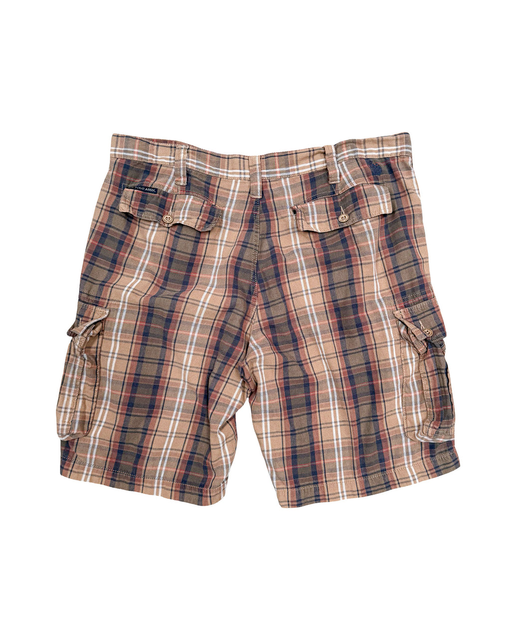 2000'S U.S POLO ASSN PLAID CARGO SHORTS - 38