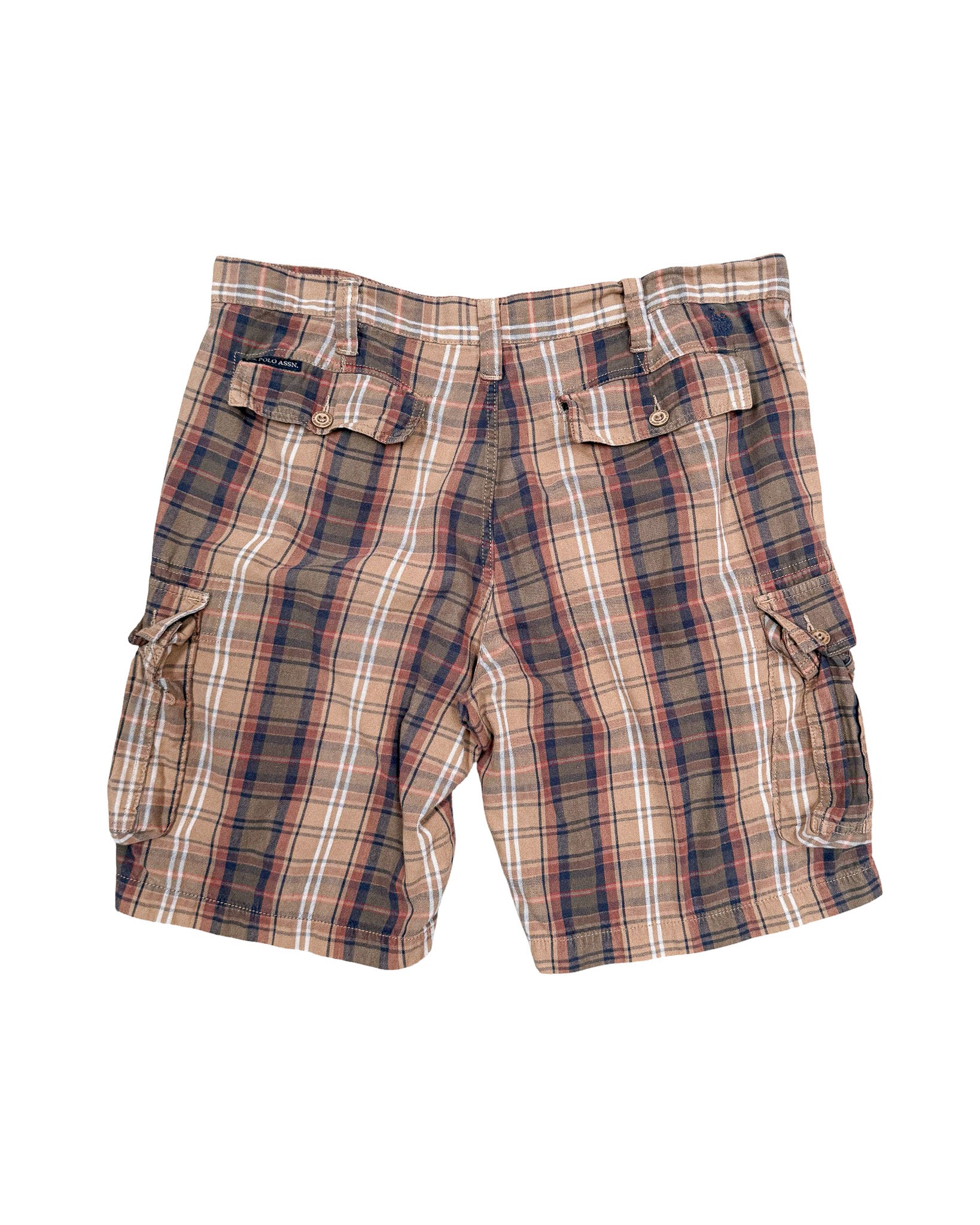 2000'S U.S POLO ASSN PLAID CARGO SHORTS - 38