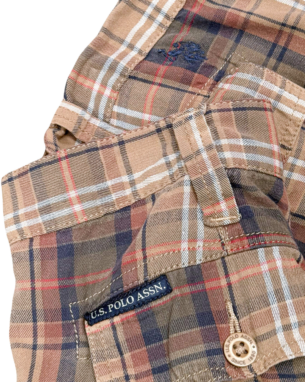 2000'S U.S POLO ASSN PLAID CARGO SHORTS - 38