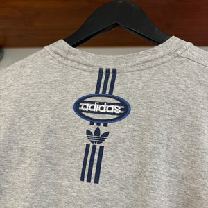 1990'S ADIDAS STRIPED GRAPHIC TEE - M/L