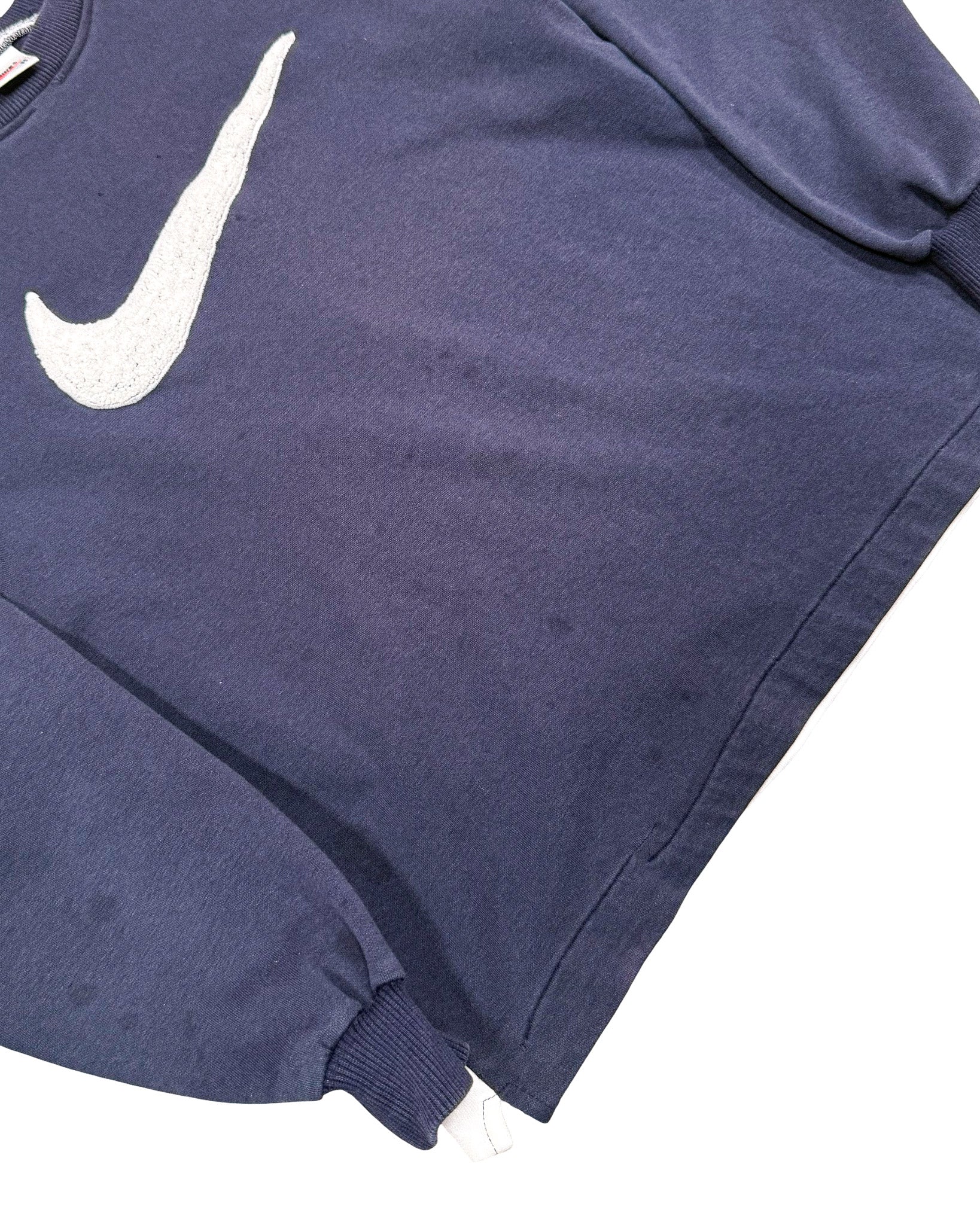 1990'S NIKE BIG SWOOSH EMBROIDERED SWEATSHIRT - M