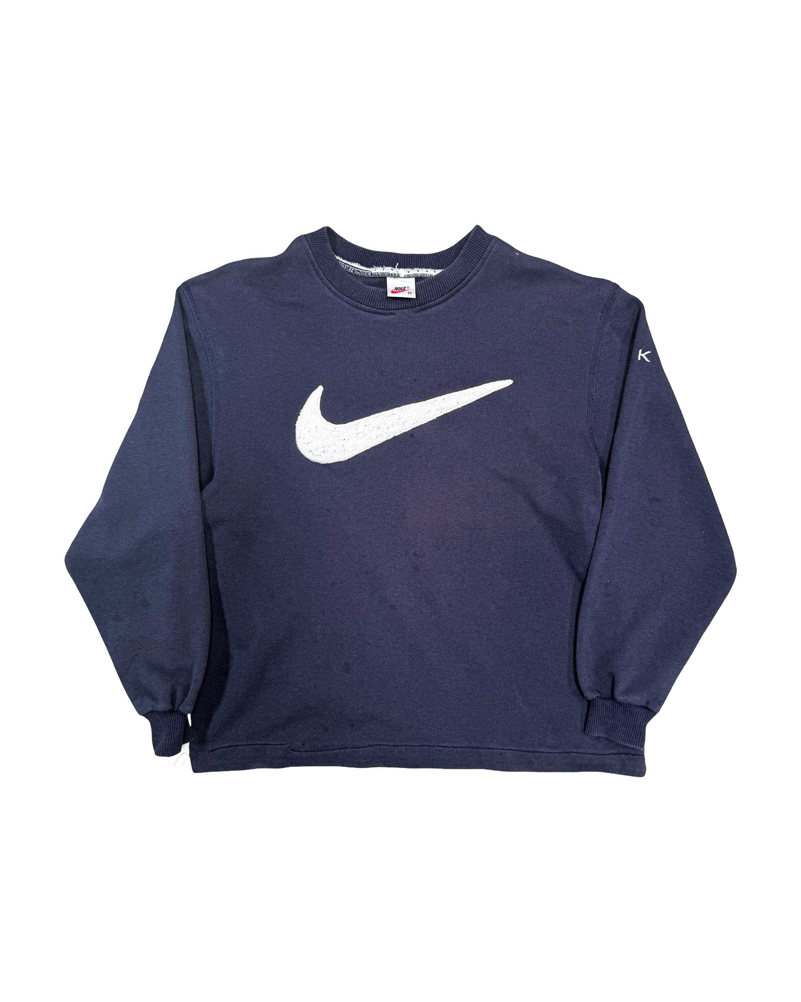 1990'S NIKE BIG SWOOSH EMBROIDERED SWEATSHIRT - M