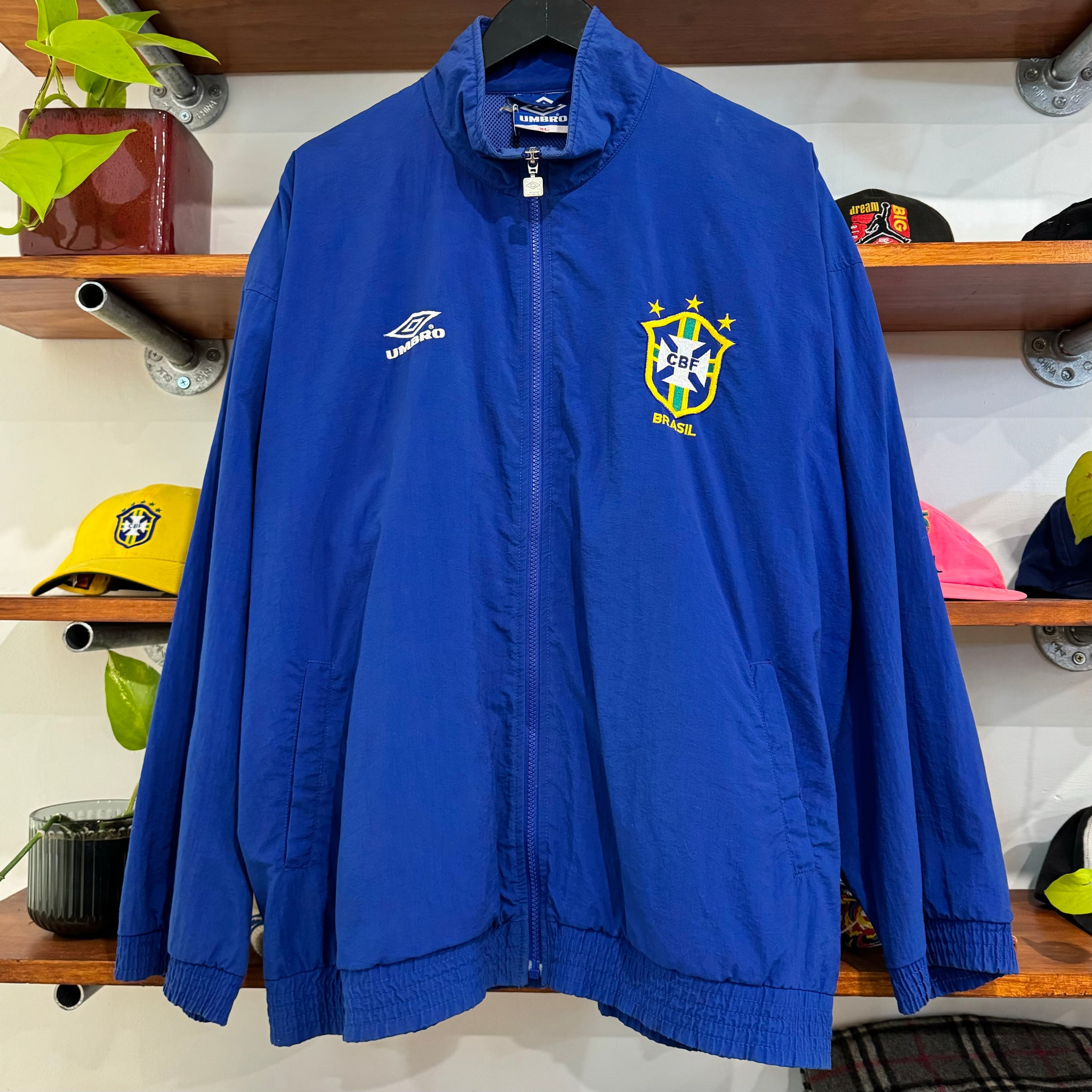 1990'S UMBRO BRAZIL CBF FOOTBALL JACKET - XL