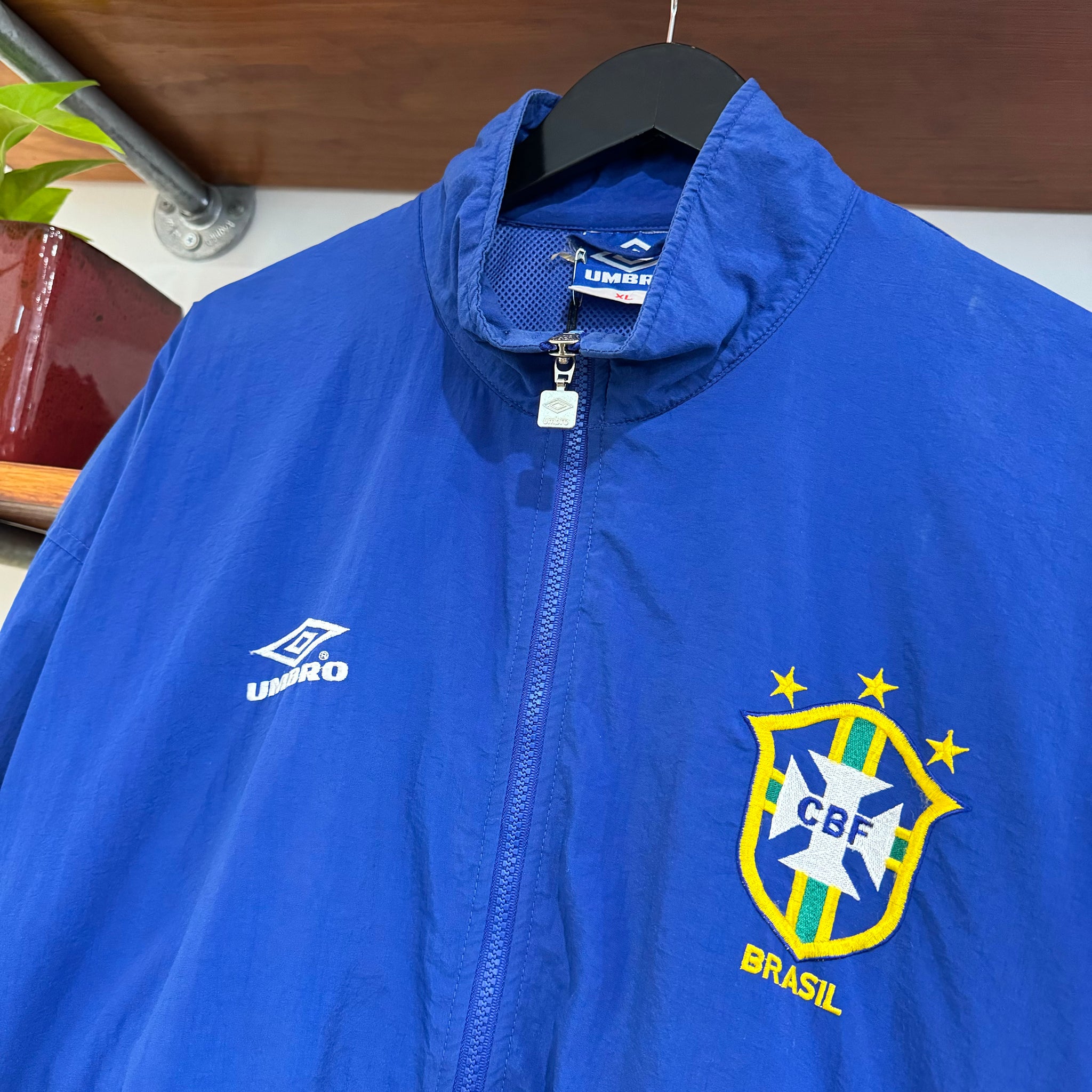 1990'S UMBRO BRAZIL CBF FOOTBALL JACKET - XL