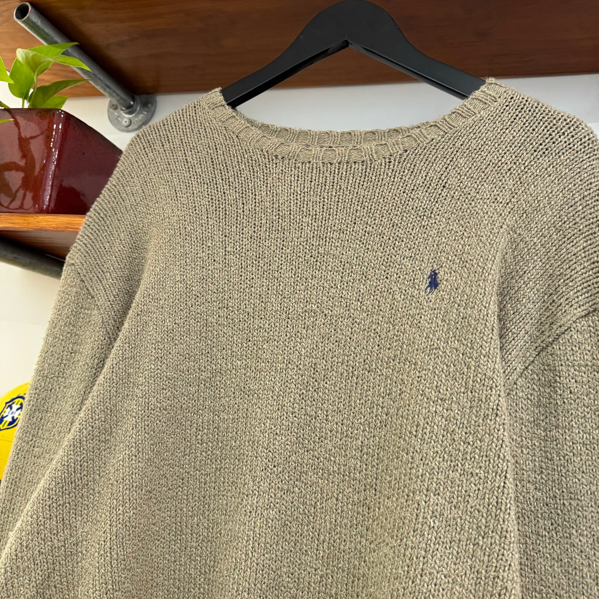 1990'S POLO RALPH LAUREN KNIT SWEATER - XL