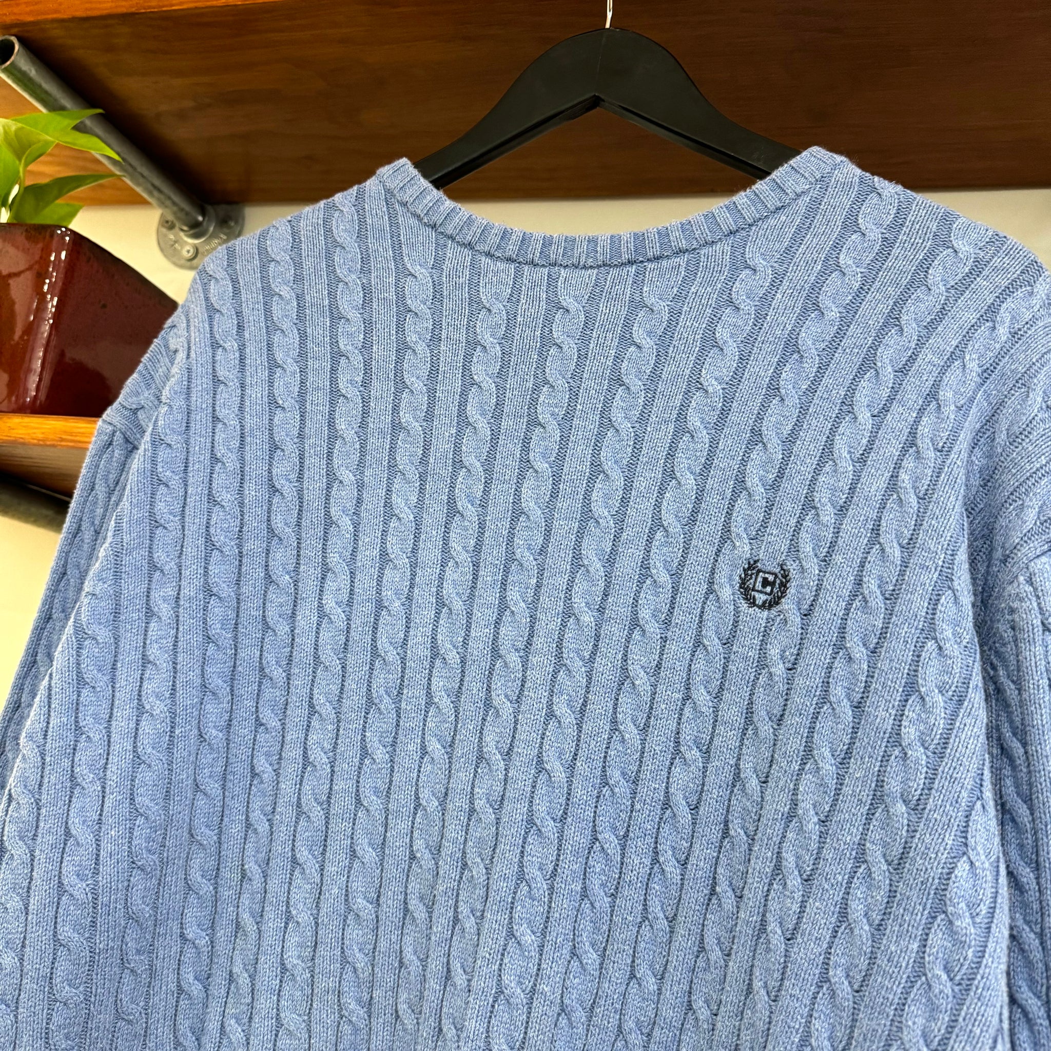 2000'S CHAPS CREST KNIT SWEATER - L