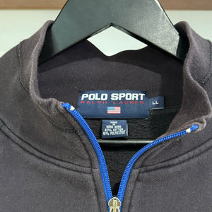 1990'S RALPH LAUREN POLO SPORT OVAL LOGO 1/4 ZIP SWEATSHIRT - XL