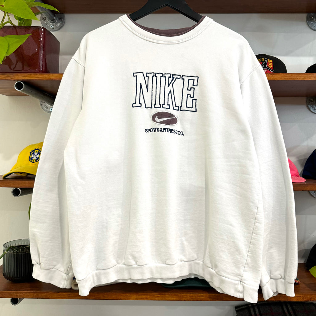 1990'S NIKE EMBROIDED SPELLOUT SWEAT - M