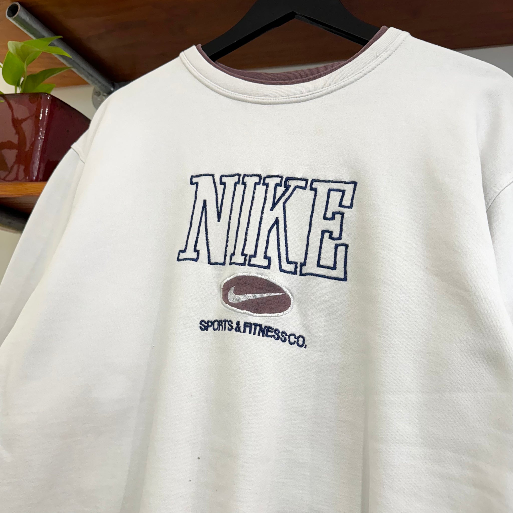 1990'S NIKE EMBROIDED SPELLOUT SWEAT - M