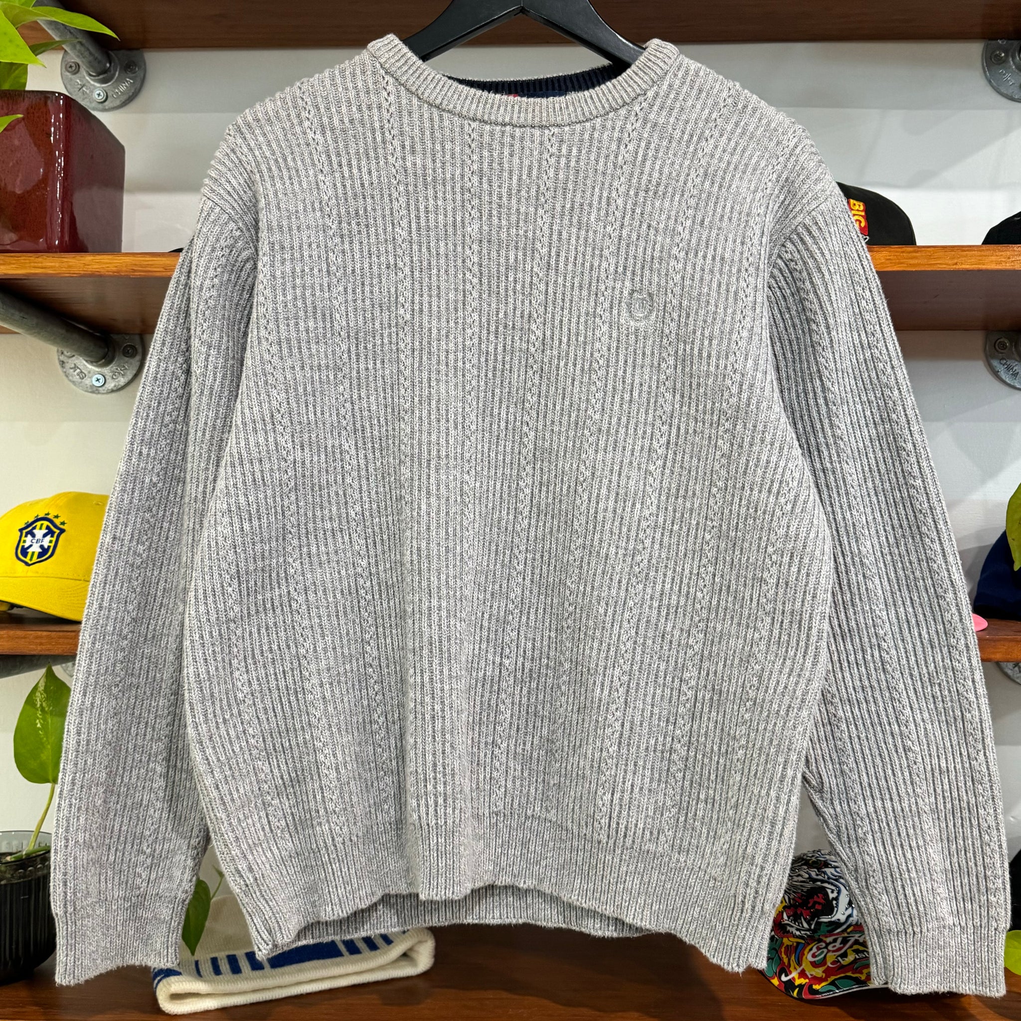 2000'S CHAPS CREST KNIT SWEATER - M