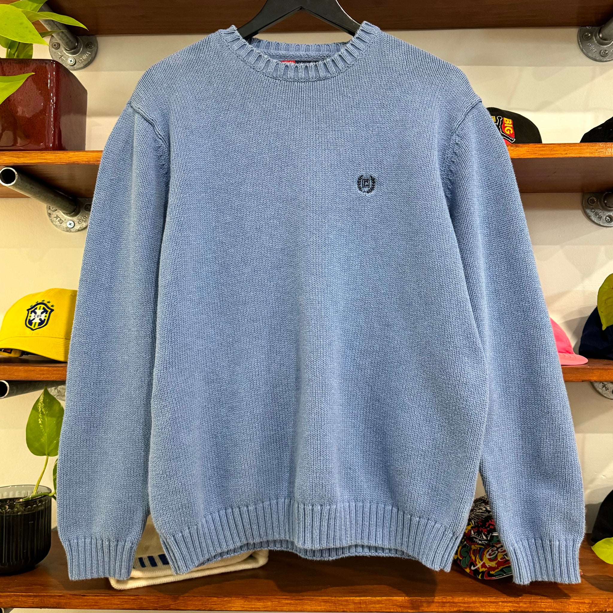 2000'S CHAPS CREST KNIT SWEATER - M