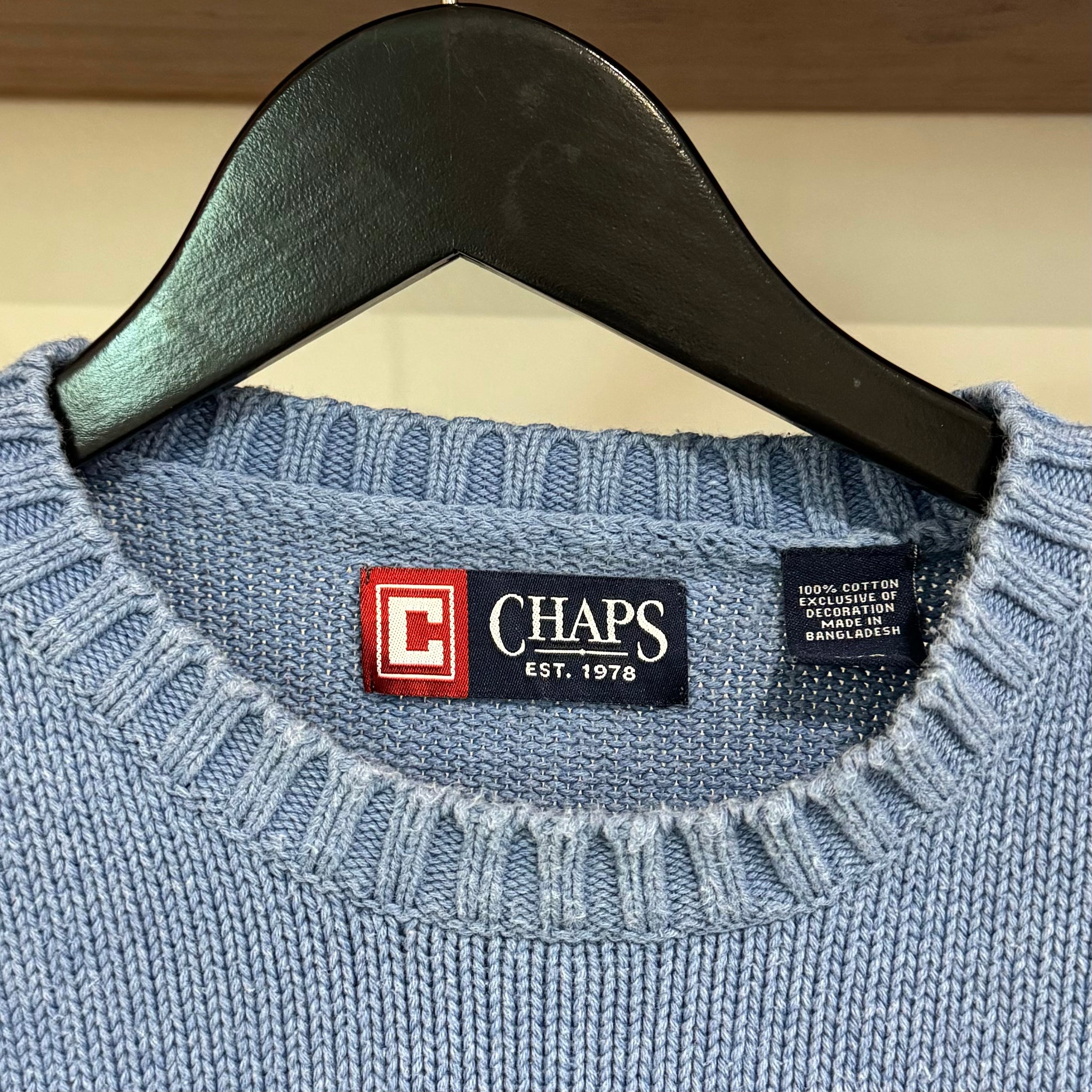 2000'S CHAPS CREST KNIT SWEATER - M