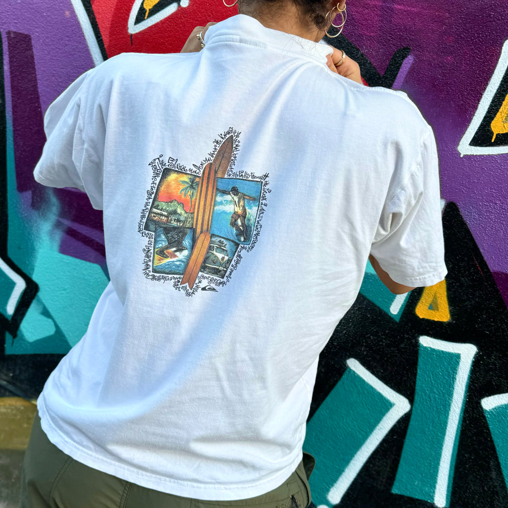 1990'S QUIKSILVER GRAPHIC TEE - M