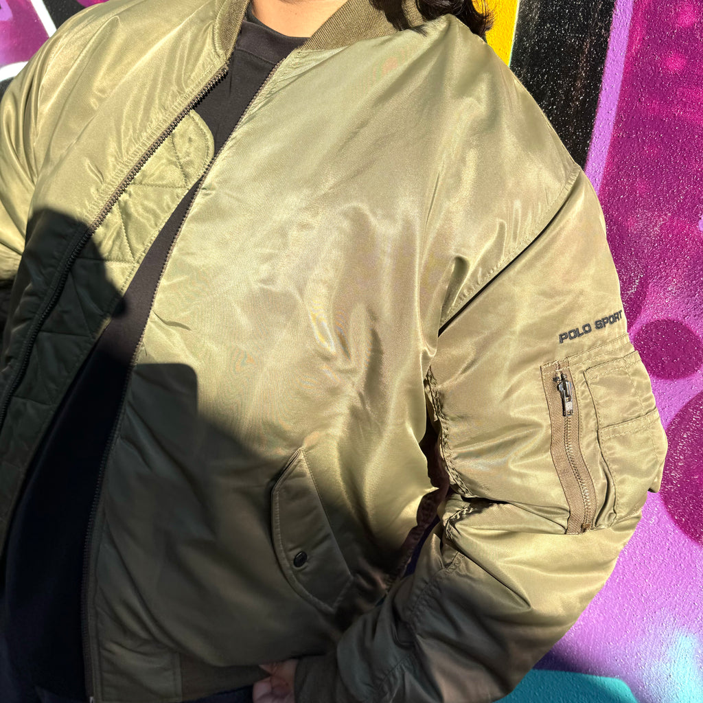 1990'S RALPH LAUREN POLO SPORT BOMBER JACKET - XL