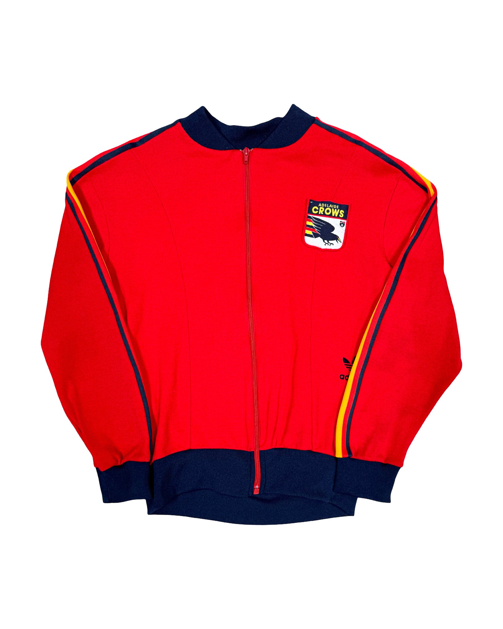 1970'S ADIDAS SOUTH AUSTRALIA TRACK JACKET (1990'S ADELAIDE CROWS PATCH) - S/M