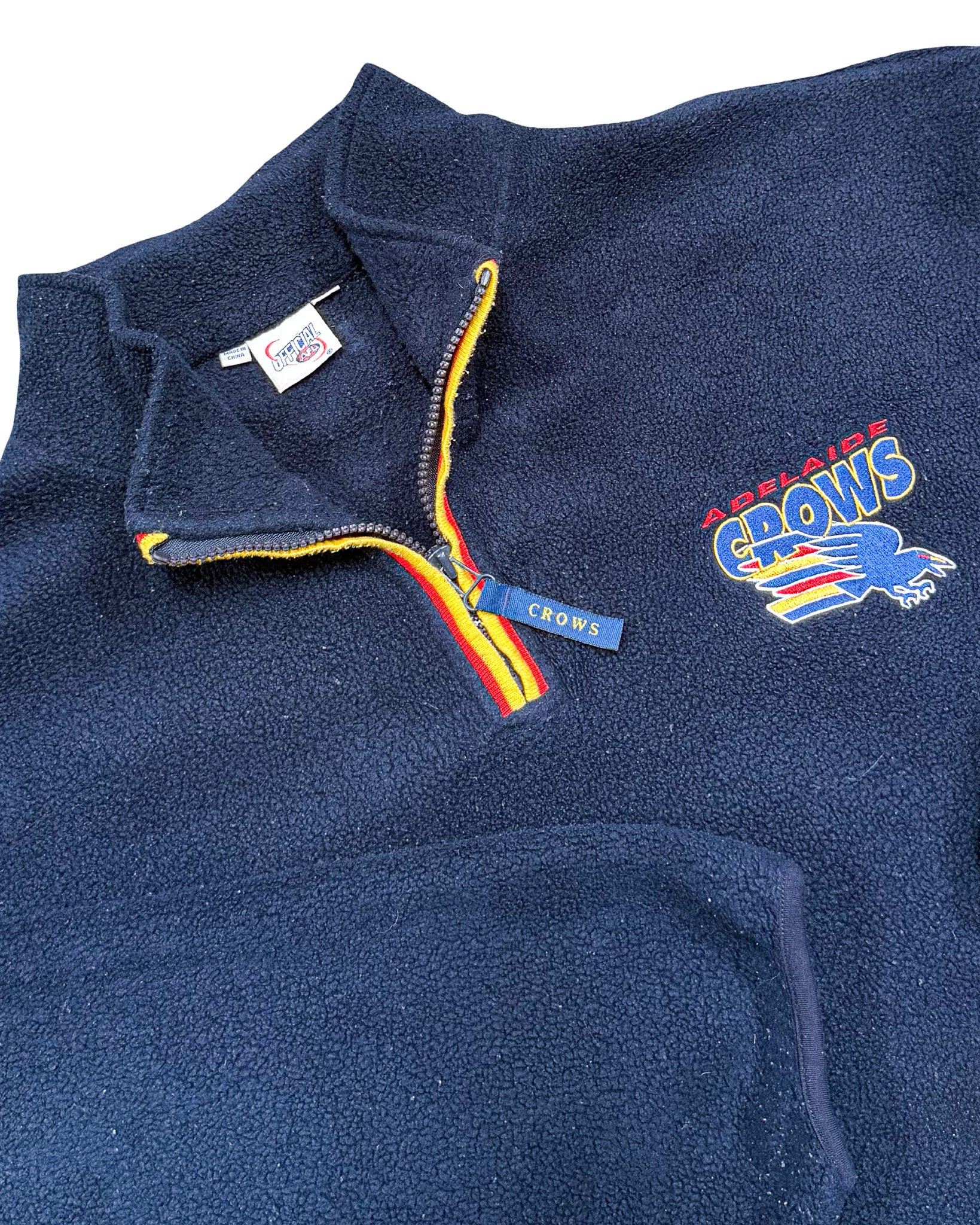 2000'S ADELAIDE CROWS 1/4 ZIP FLEECE JACKET - L