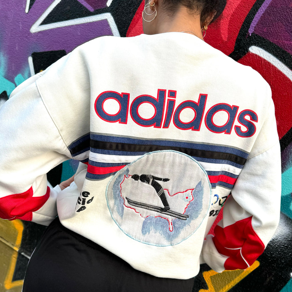 1980'S ADIDAS '1980 XIII WINTER OLYMPIC GAMES' SWEATSHIRT - L