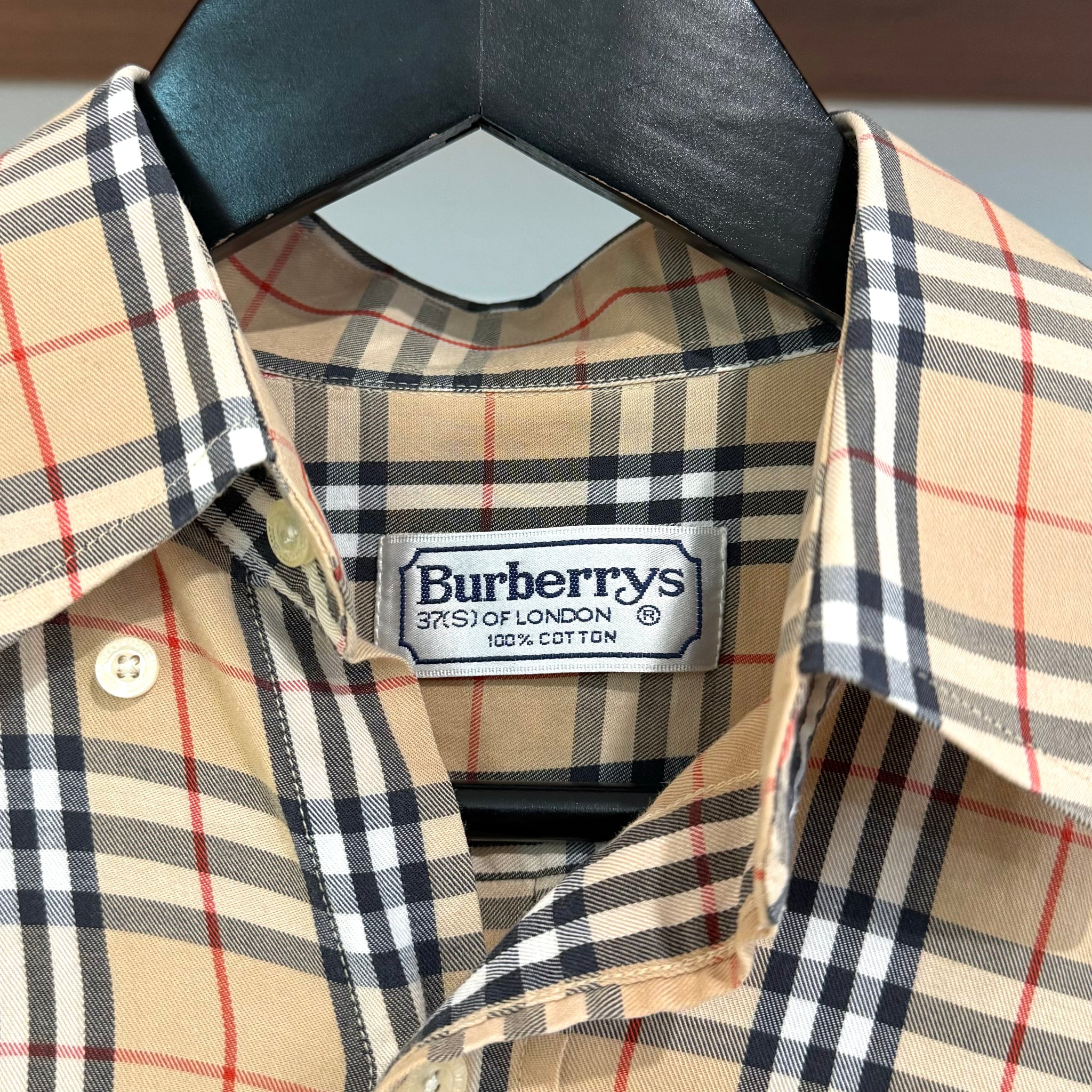 1990'S BURBERRYS SHORT SLEEVE BUTTON-UP - S/M