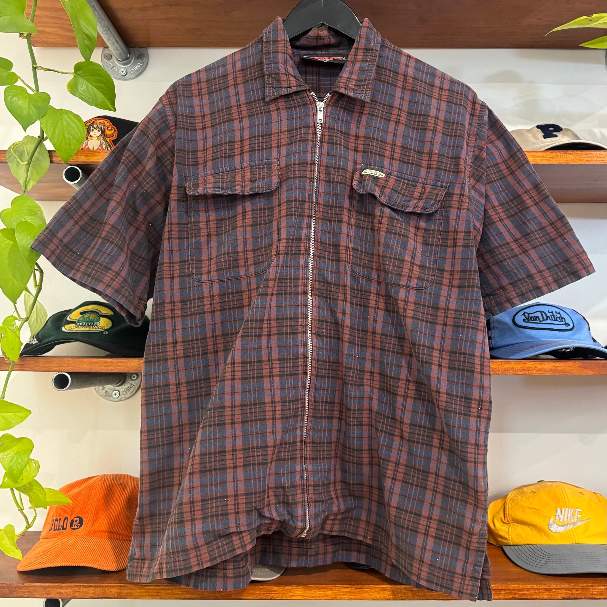 1990'S VANS SHORT SLEEVE BUTTON-UP - M