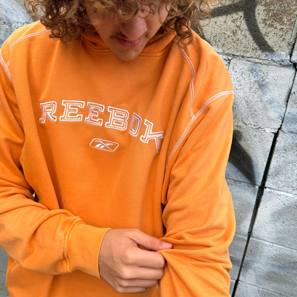 2000'S REEBOK SPELLOUT EMBROIDERED HOODIE - XL